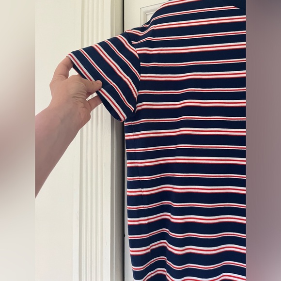 Zara striped mock neck tee women’s size medium 100% cotton red white & blue - Picture 8 of 11